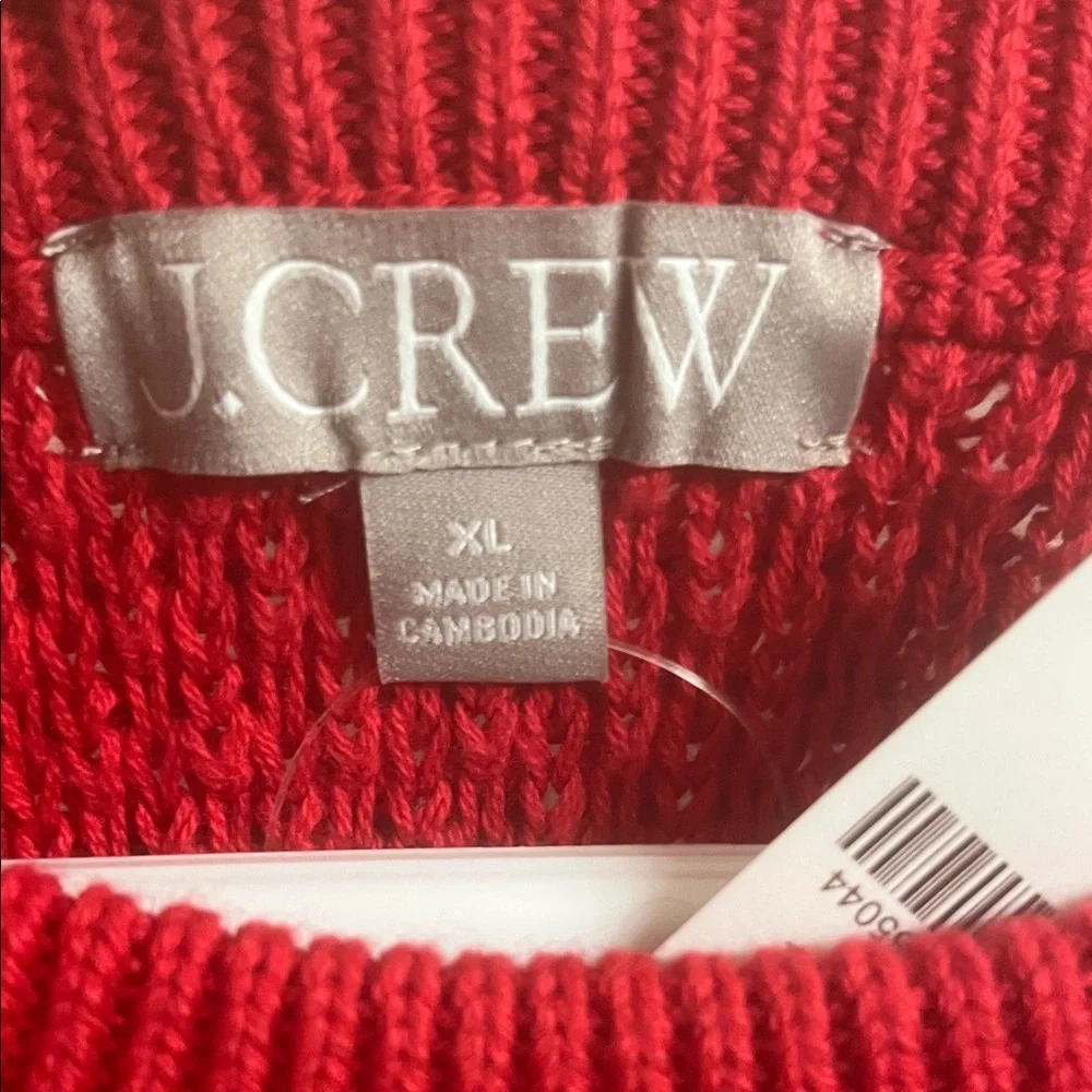 J Crew XL Red Cable Knit Women's Sweater NWT - Picture 4 of 6